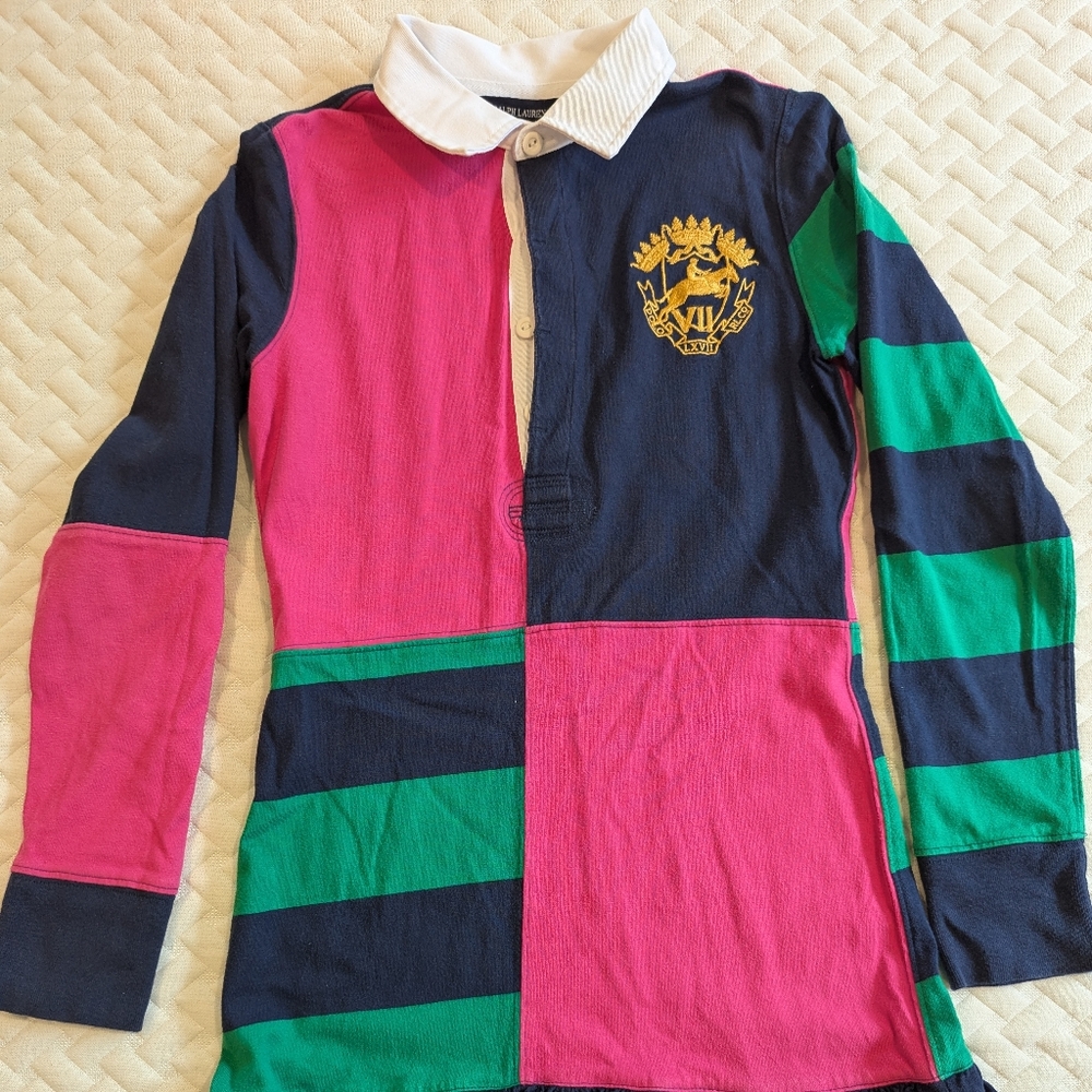 Ralph Lauren Navy and Pink Rugby Dress